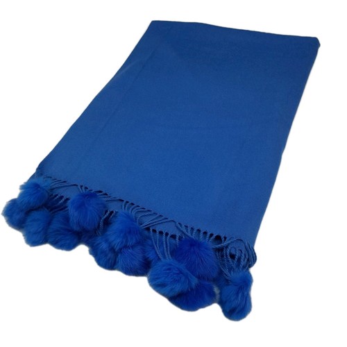 Pom pons lapin shawl blue - pom,