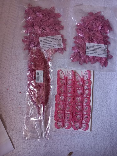 Christmas pink glitter decor - glitter,