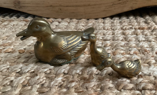 Set vintage brass duck - 3, &