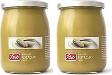 2 JARS of Pisti Sicilian Pistachio Cream Spread   Spreadable Paste Jar 600g each
