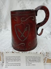 Brian Grainger Hand Crafted Medieval Style Tooled Leather Drinking Mug