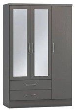 3 Door 2 Drawer Mirrored