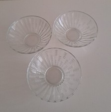 3 x Clear Textured Glass Dish