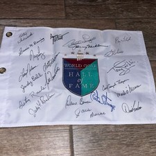 21 World Golf Hall Of Famers  Signed Hall Of Fame   Flag