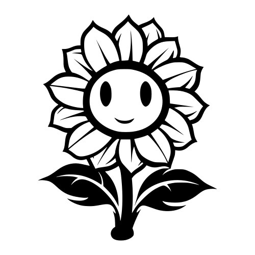 Cute sunflower face vinyl - cute,
