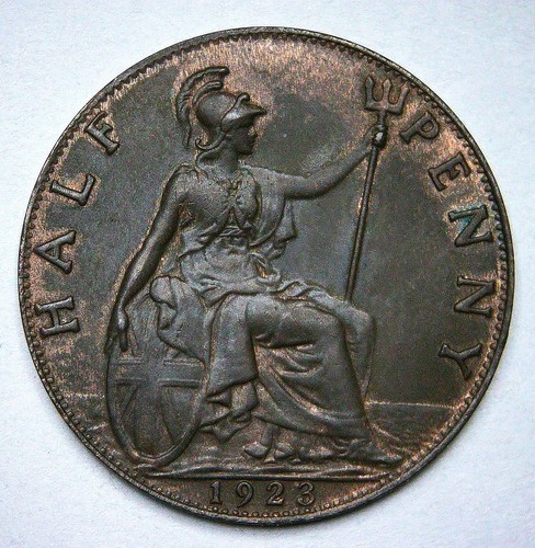 1923 george half penny - 1923,