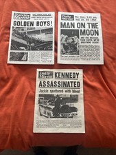 1960s Historical Headline Bundle X 3  Job lot REPRINT Newspapers 1966 63 69 birt