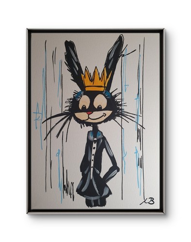 Urban rabbit 12x16 - 12x16, basquiat
