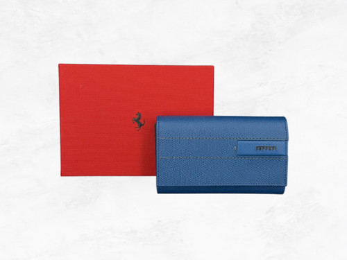 Ferrari wallet blue leather - ferrari,