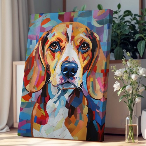 Beagle art informel - beagle, canvas