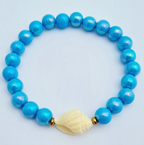 Acrylic bead shell bracelet - shell,