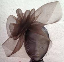 brown crin fascinator headband
