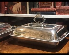 Antique Silver Soldered Entrée Dish and Cover by Harrison Brothers & Howson.