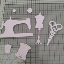 Die Cut cuts Dressmaking x 21, sewing machine, scissors, toppers, card making,  