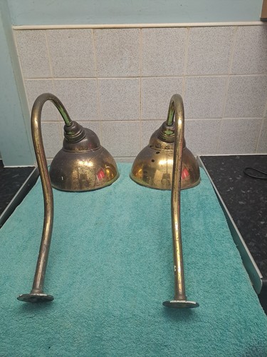 Two vintage copper - swan, neck