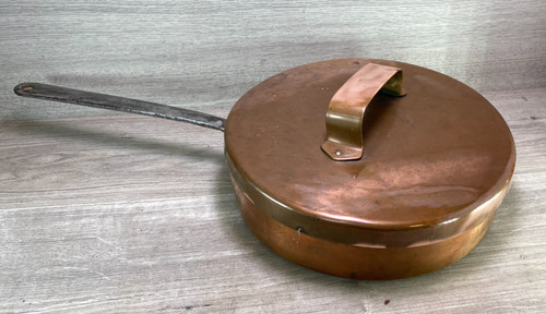 Antique french copper saute - french,