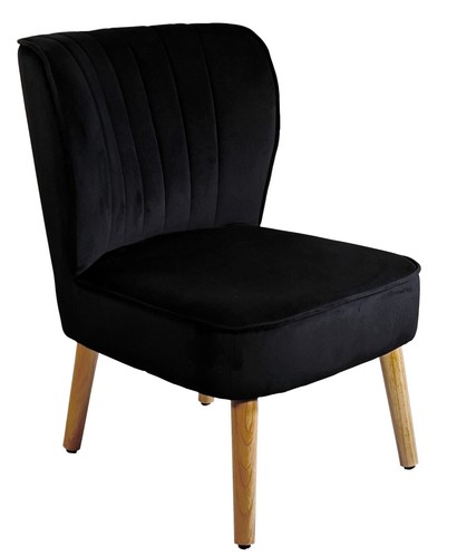 Black velvet accent chair - accent,
