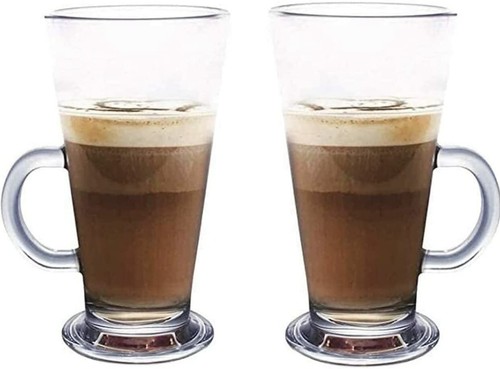 Latte glass mugs 250ml - glass,