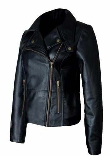 Ladies leather jacket black - ladies,