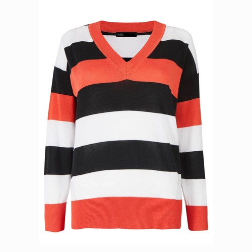 Womens red black - stripe, jumper