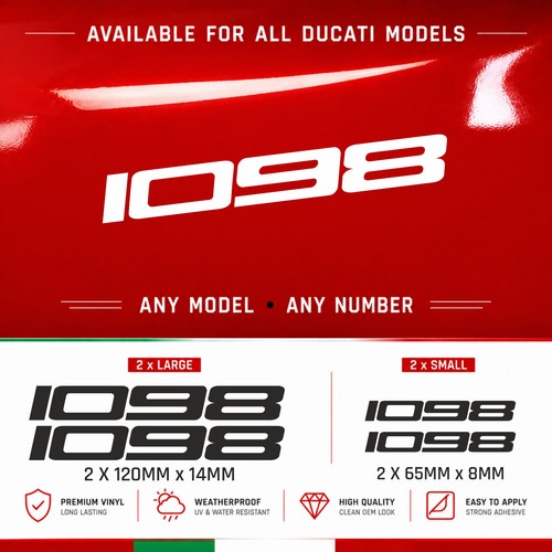 Ducati 1098 decals stickers - 1098,