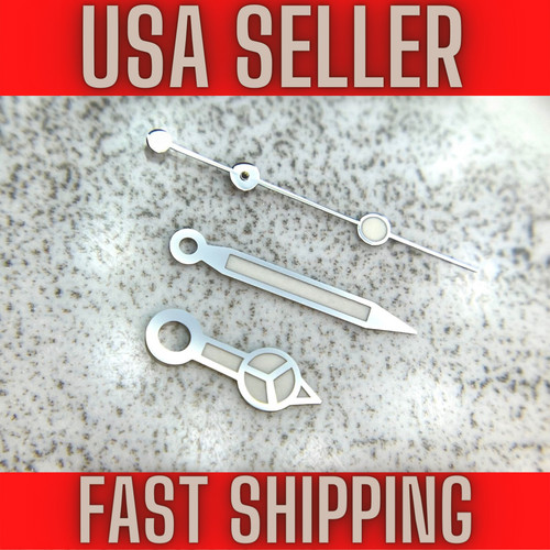 Silver merc hands for seiko - silver, "merc"