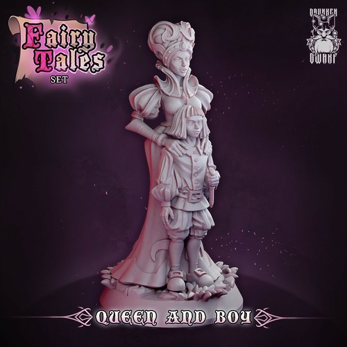 Queen and boy fairy tale - and,