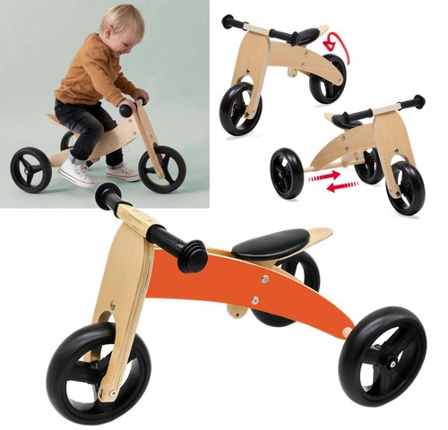 Wooden balance bike for kids - wooden,