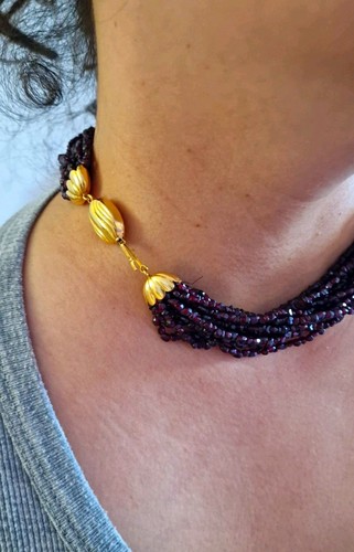 Beautiful 18ct gold garnet - 18ct,