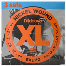 D'Addario EXL110-3D XL Electric Guitar Strings - Regular Light -10-46-3 Pack NN4
