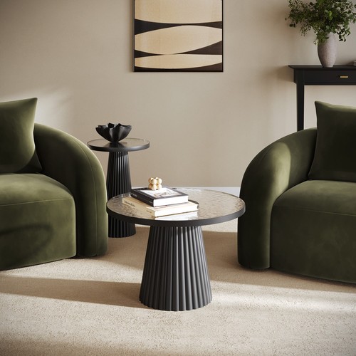 Small black round cast - small, glass