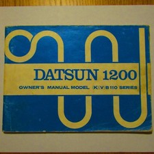 DATSUN Nissan Motor Co 1200 K V B110 Series Owners Manual Handbook January 1973