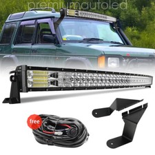 For Land Rover Discovery 1 & 2 Curved 52" LED LIGHT BAR + Brackets Mounts + Wire