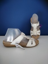 LOTUS WHITE LEATHER LOW WEDGE
