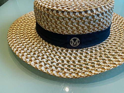 Women woven straw boater - women's,