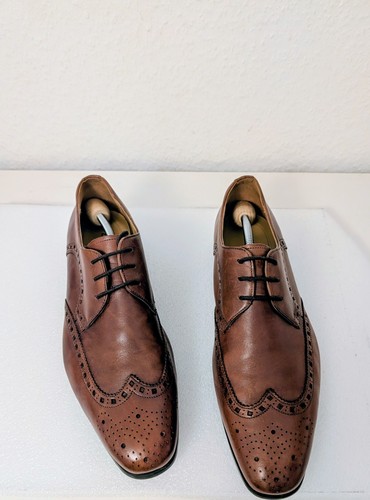 Clarks brown leather brogue - brown,