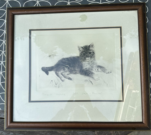Signed drypoint engraving by - engraving,