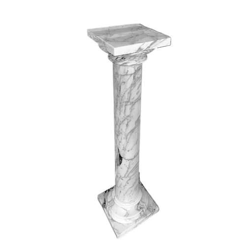 White carrara marble column - white,