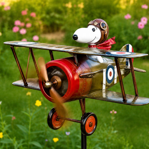 Snoopy pilot flying - snoopy, biplane