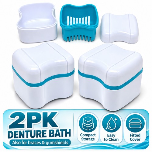 2pk denture bath cleaning box - denture,