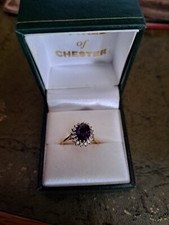 Amethyst and Diamond 18 carat