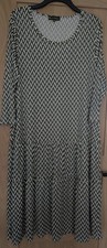 Frank Usher Khaki & Cream Sequin Front Dress Size L/XL -14 New
