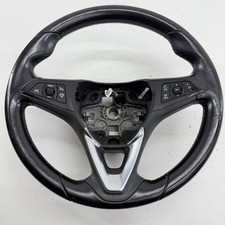 VAUXHALL CORSA E STEERING WHEEL 13403216 LEATHER CONTROL 14-19
