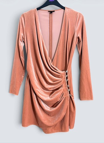 Topshop pink velvet button - pink,