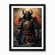 Japanese Samurai Illustration 7 Art Framed Wall Art Poster Canvas Print Picture