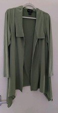 Antthony QVC Open Front Cardigan,  S  Apple Green Jersey Relaxed Collar 12
