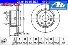 X2 PCS REAR BRAKE DISC SET