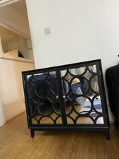 Black Mirrored Cupboard Cabinet