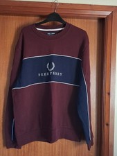 Fred Perry  -Red & Blue Sweatshirt Pullover Jumper - Mod - Medium - VGC