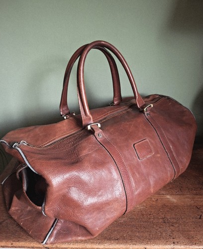 Vintage chestnut brown leather - brown,